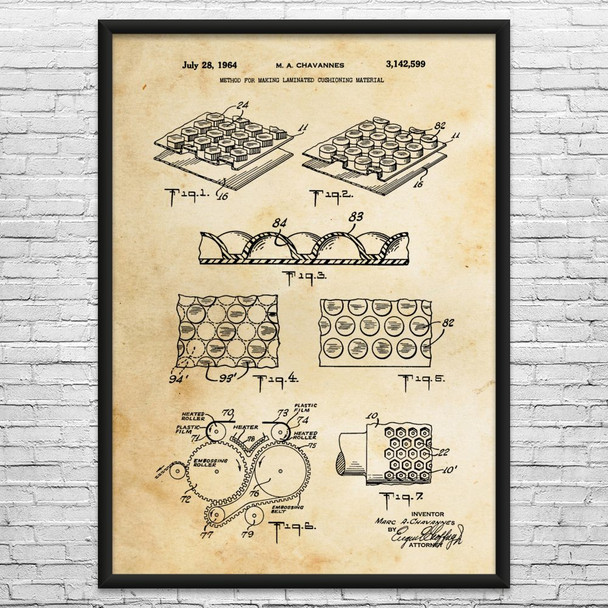 Bubble Air Wrap Patent Wall Art