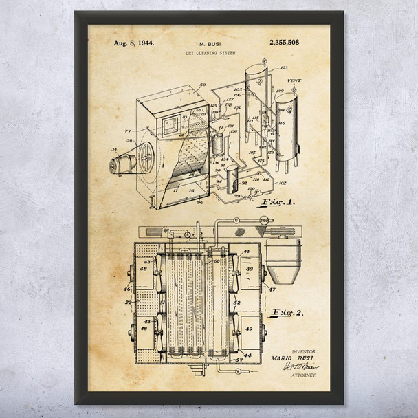 Dry Cleaning Patent Wall Art