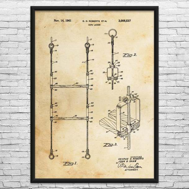Rope Ladder Patent Wall Art