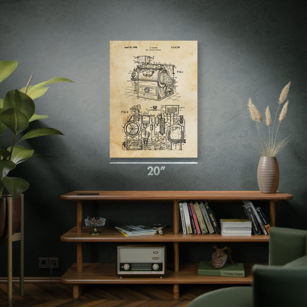 Dry Cleaning Machine Patent Wall Art