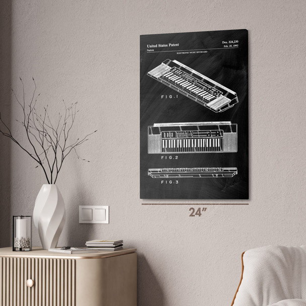 Electric Keyboard Patent Wall Art