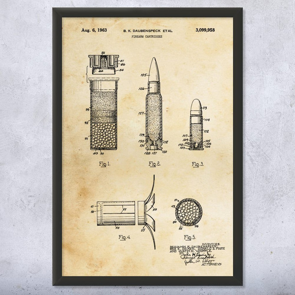 Rifle Bullet Patent Wall Art Rifle Bullet Patent Wall Art