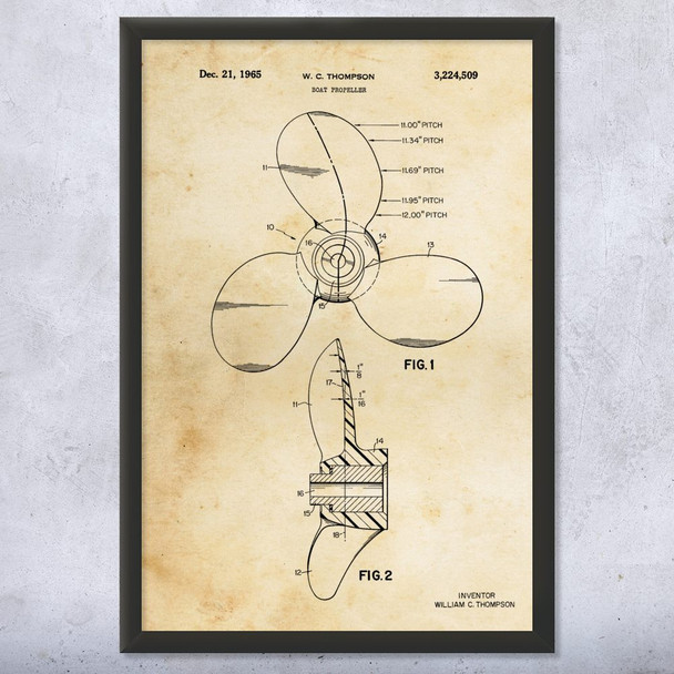 Boat Propeller Patent Wall Art