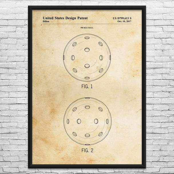 Pickleball Patent Wall Art
