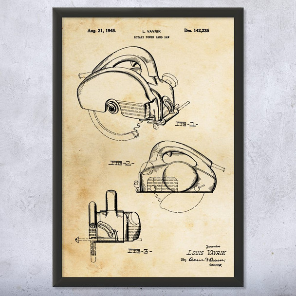 Power Saw Patent Wall Art