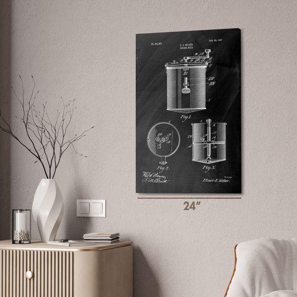 Cheese Mill Patent Wall Art