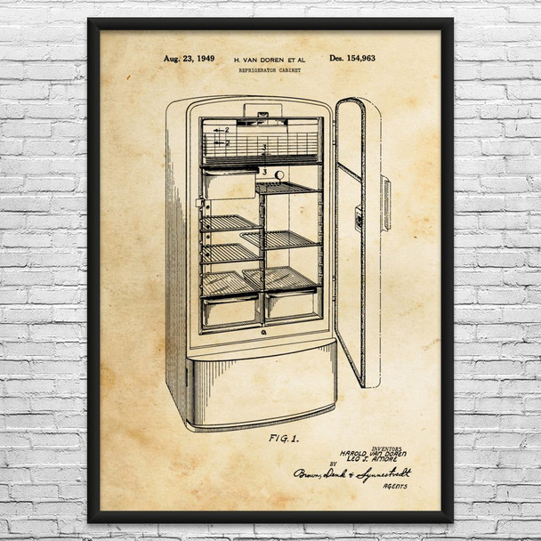 Refrigerator Patent Wall Art
