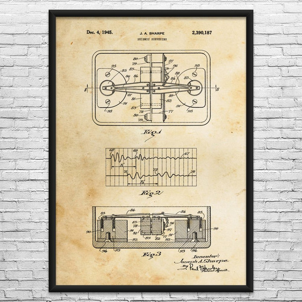 Seismometer Patent Wall Art