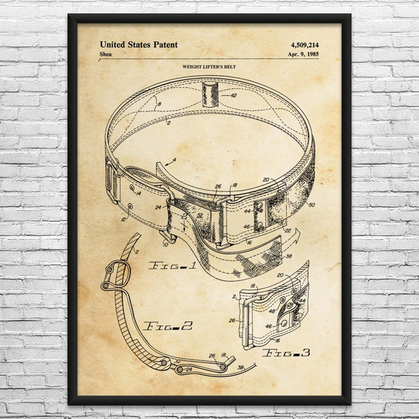 Lifting Belt Patent Wall Art
