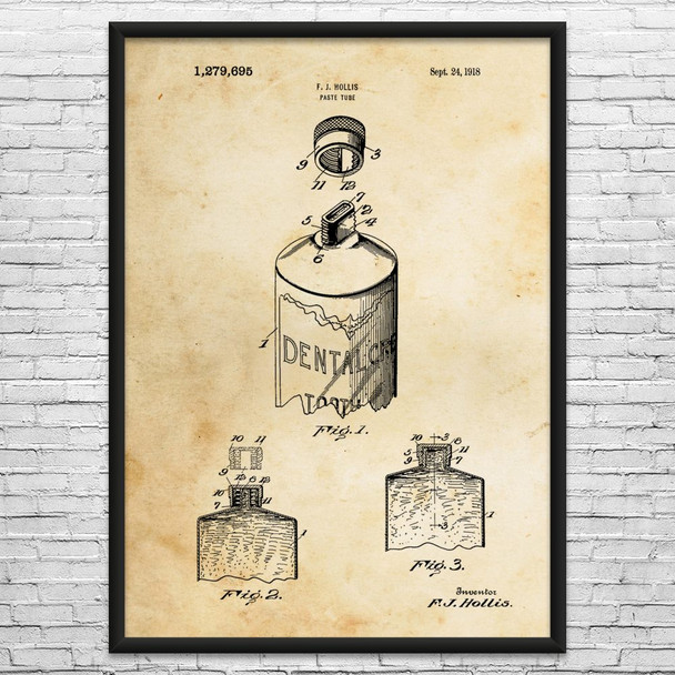Toothpaste Patent Wall Art