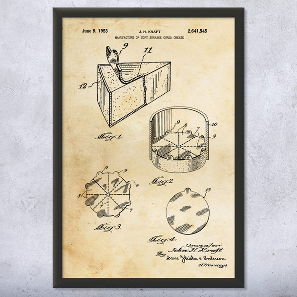 Brie Cheese Patent Wall Art