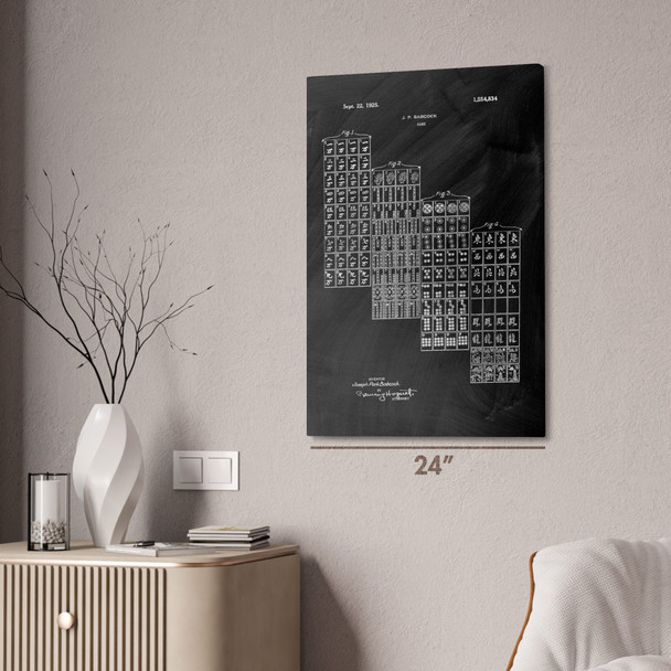Mahjong Tiles Patent Wall Art