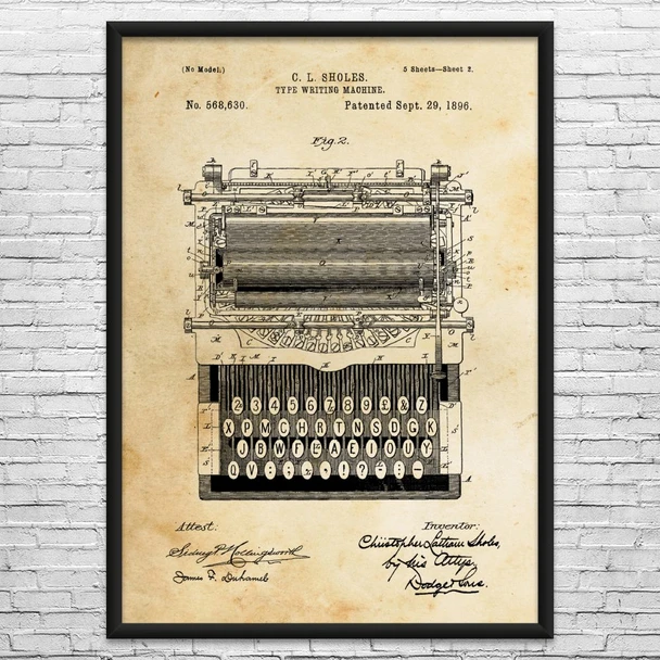 Typewriter Patent Wall Art