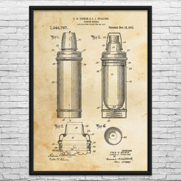 Water Bottle Patent Wall Art