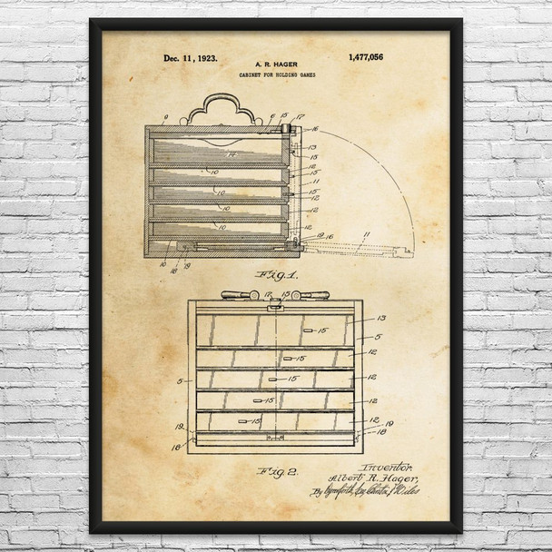 Mahjong Box Patent Wall Art