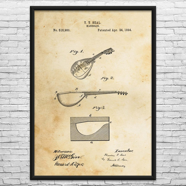 Mandolin Patent Wall Art