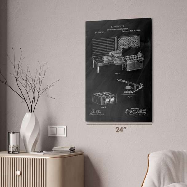 Hollerith Statistics Computer Patent Wall Art