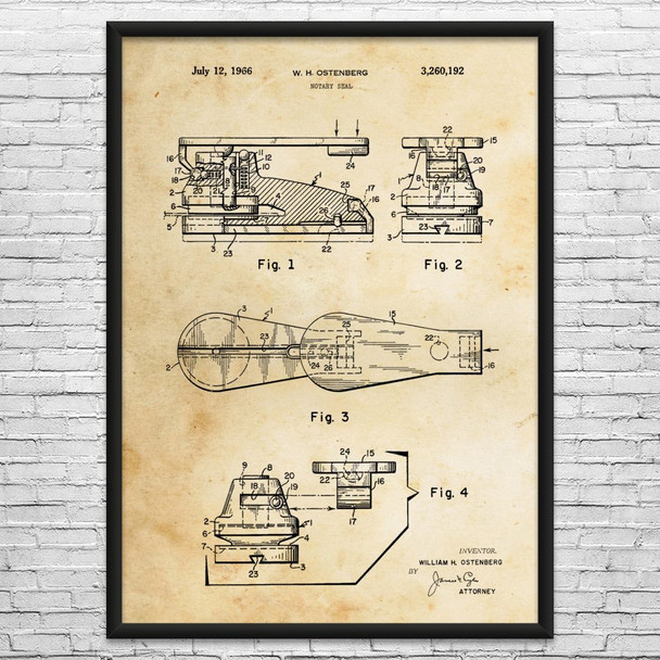 Notary Seal Patent Wall Art