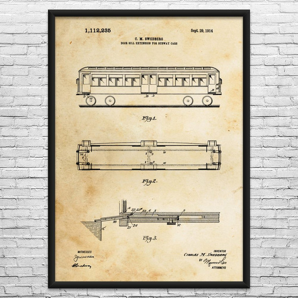 Subway Car Patent Wall Art