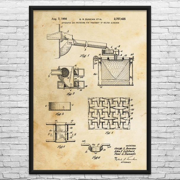Aluminum Casting Patent Wall Art