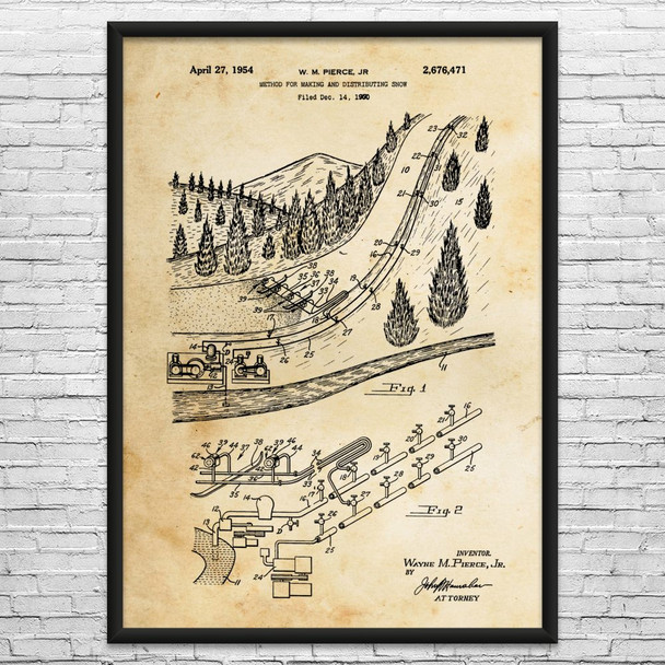 Snow Maker Patent Wall Art