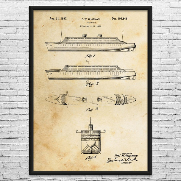 Steamship Patent Wall Art