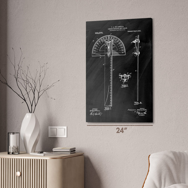 Protractor T-Square Patent Wall Art