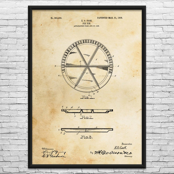 Pie Tin Patent Wall Art