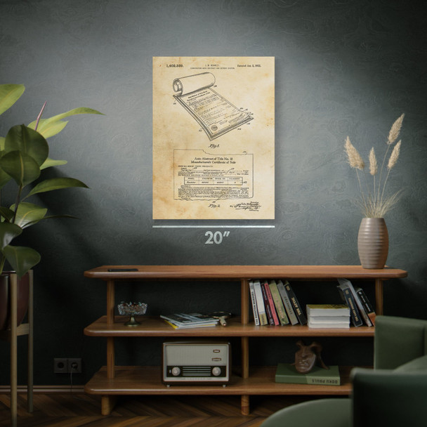 Car Title Patent Wall Art