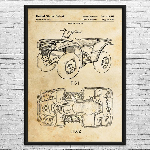 Four Wheeler Patent Wall Art