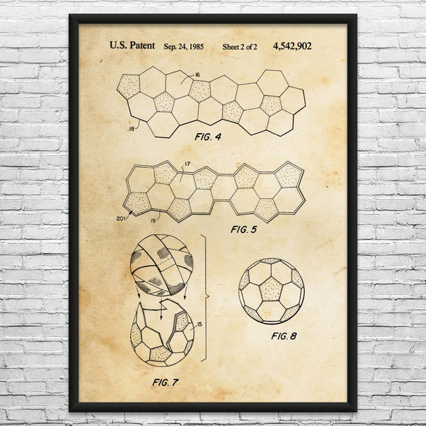 Soccer Ball Pattern Patent Wall Art