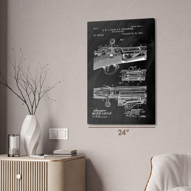 Bolt Action Rifle Patent Wall Art