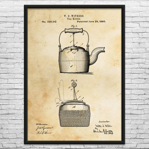 Tea Kettle Patent Wall Art