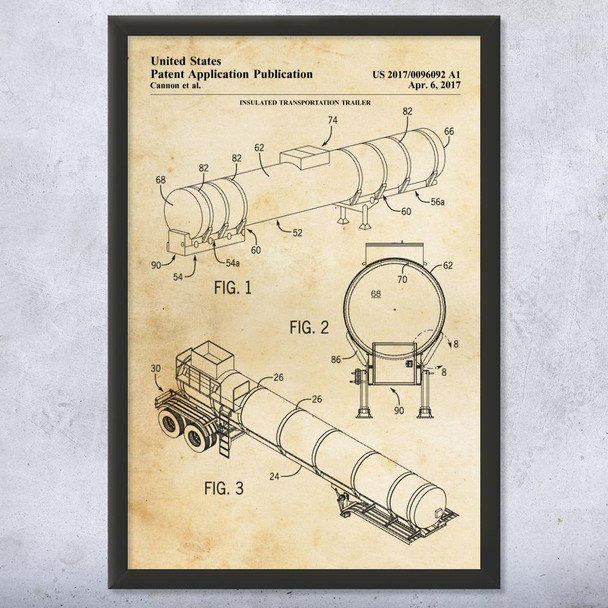 Insulated Transportation Trailer Patent Wall Art