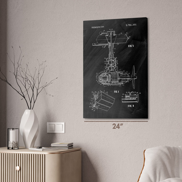 Electric Outboard Motor Patent Wall Art