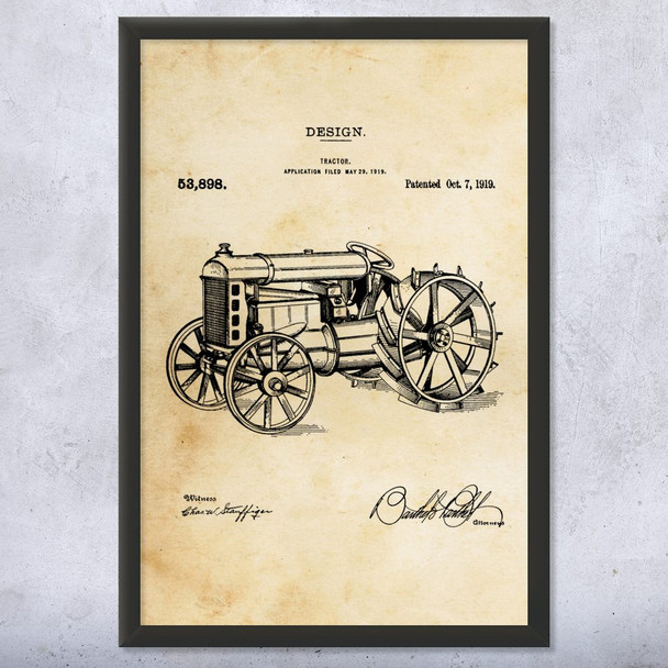 Tractor Patent Wall Art