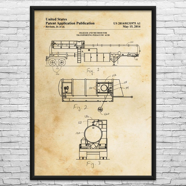 Code 412 Tank Trailer Patent Wall Art