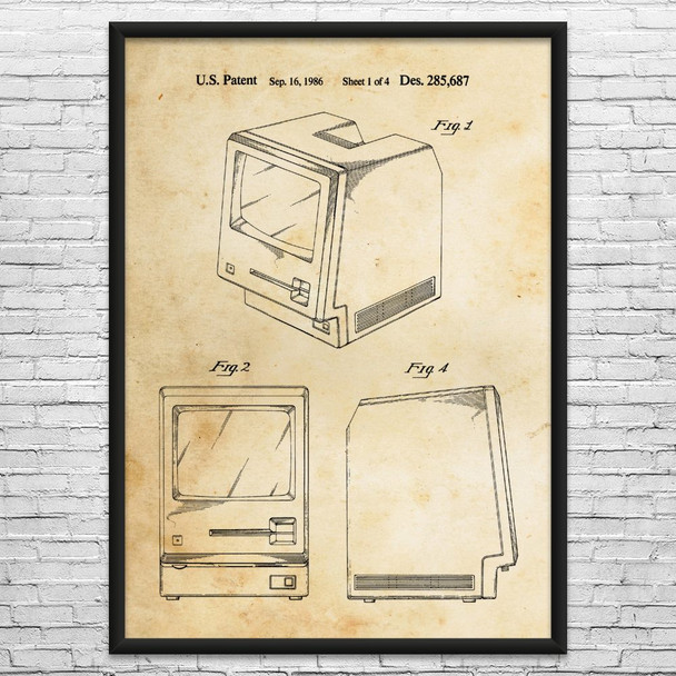 Apple Mac Computer Patent Wall Art