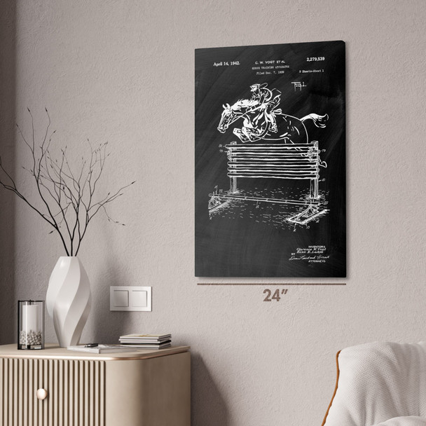 Horse Jumping Fence Patent Wall Art