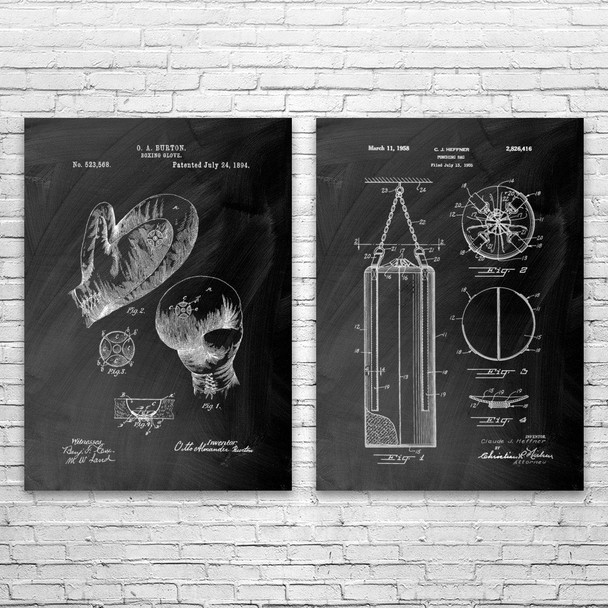 Boxing Patent Wall Art Set of 2