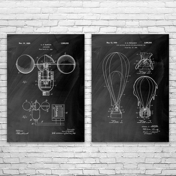 Meteorology Patent Wall Art Set of 2 Meteorology Patent Wall Art Set of 2