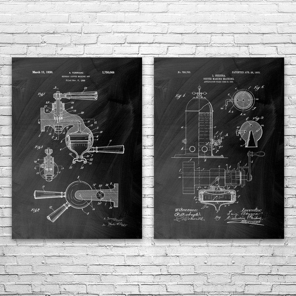 Espresso Patent Wall Art Set of 2