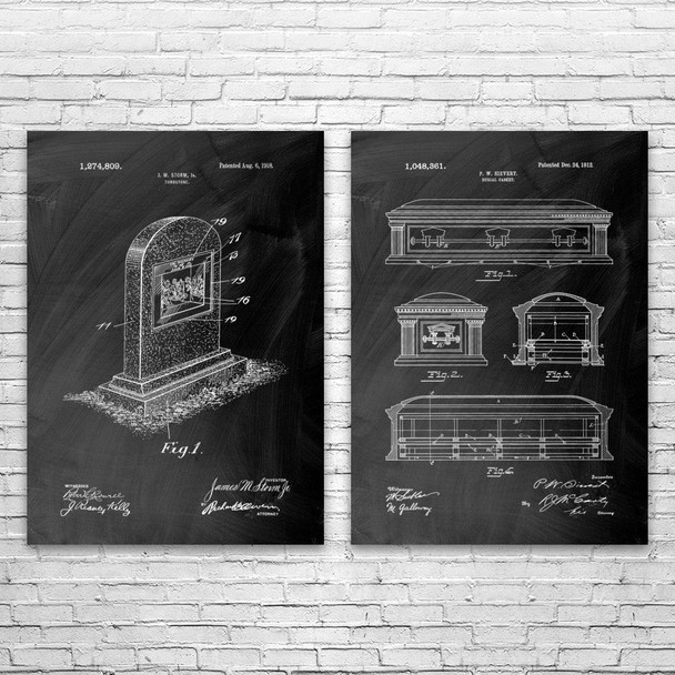 Funeral Home Patent Wall Art Set of 2