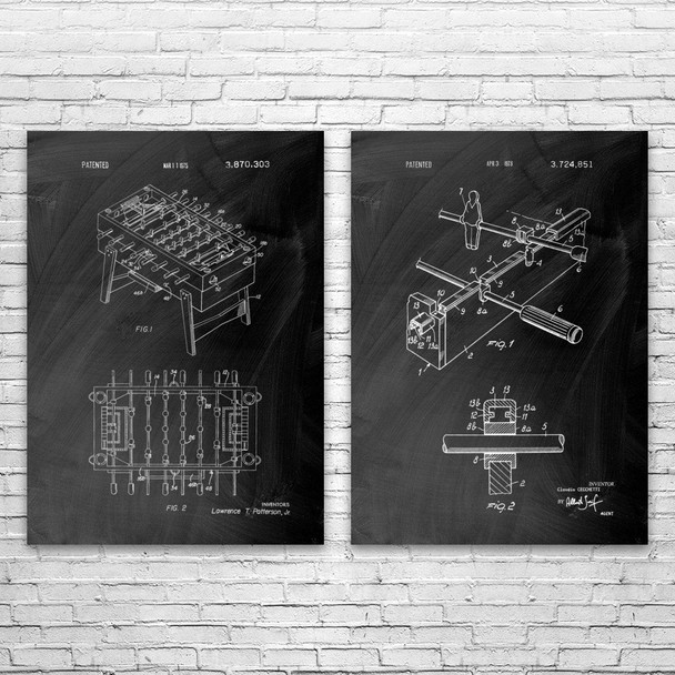 Foosball Patent Wall Art Set of 2