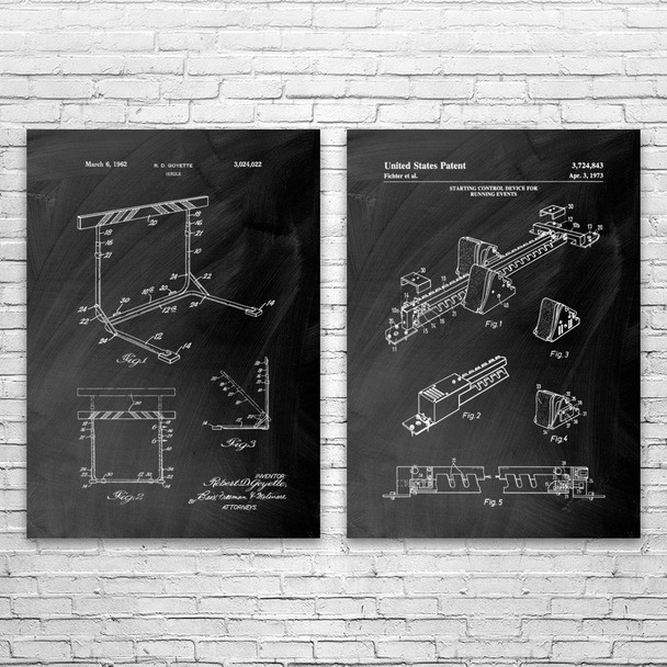 Track & Field Patent Wall Art Set of 2
