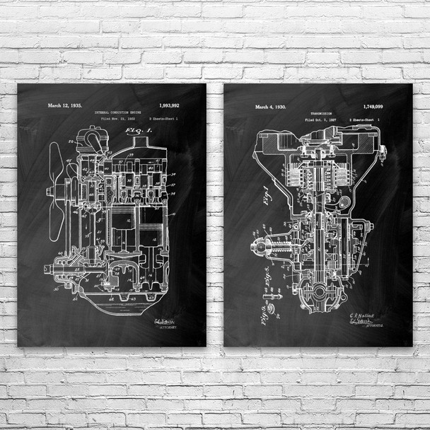 Henry F. Automotive Patent Wall Art Set of 2 Henry F. Automotive Patent Wall Art Set of 2