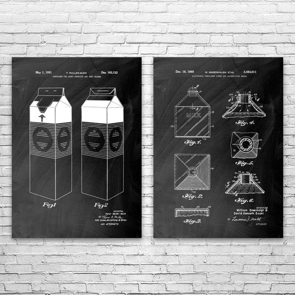 Milk Patent Wall Art Set of 2