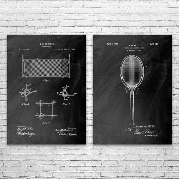 Tennis Patent Wall Art Set of 2