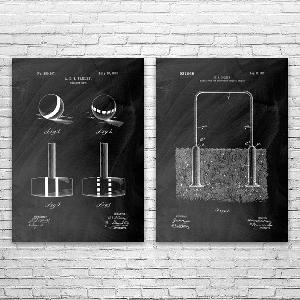 Croquet Patent Wall Art Set of 2