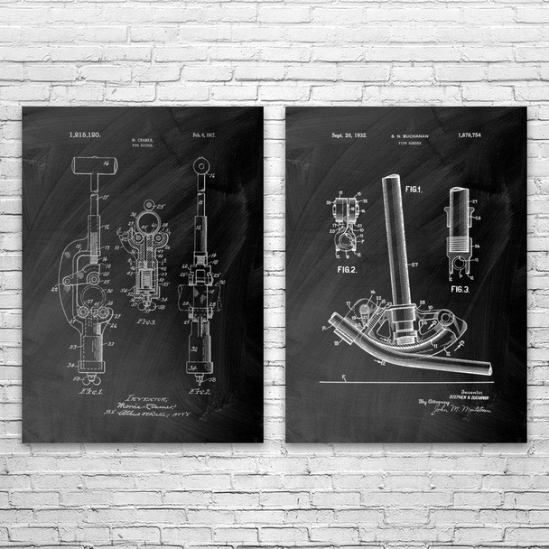 Pipefitting Patent Wall Art Set of 2